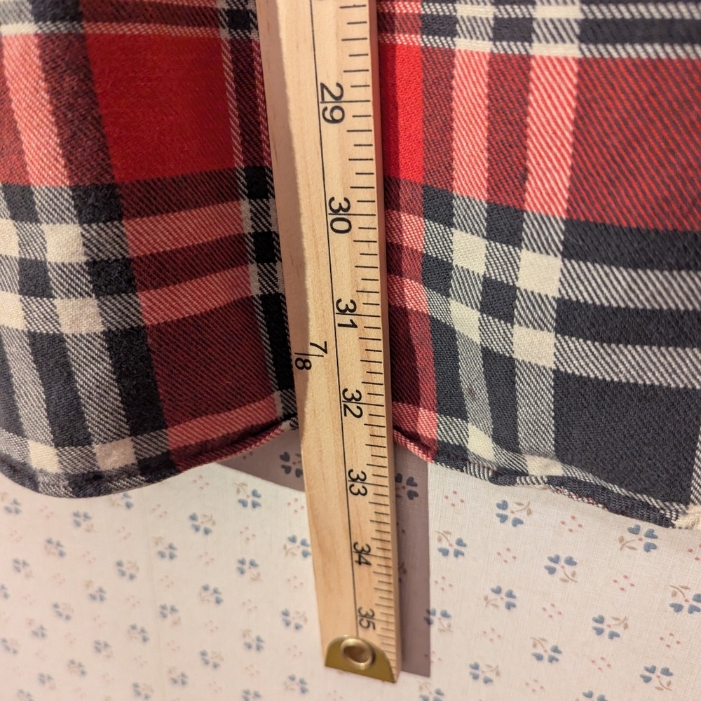Polo Country Shirt Vintage Ralph Lauren Men's Red Plaid Button Down Rare Fraying - Picture 10 of 12